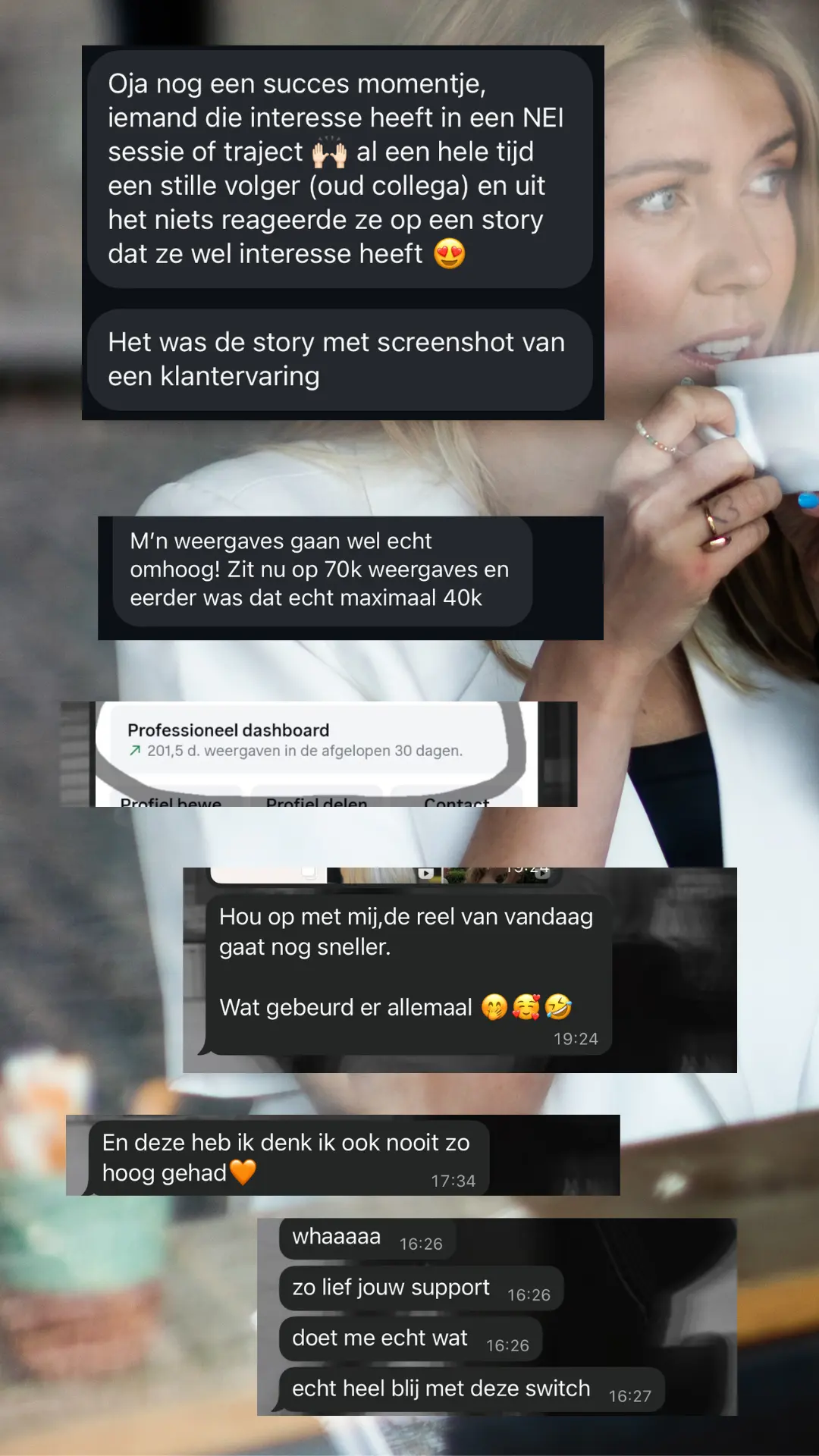 WhatsApp review van klant over Manons coaching