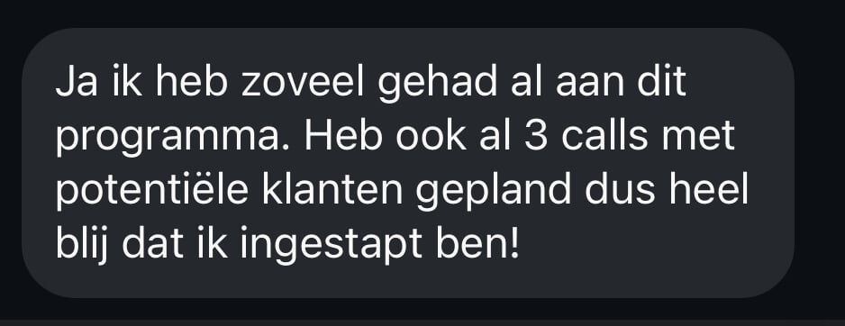 Positieve review over Sell it with Stories – klant plant 3 calls met potentiële klanten