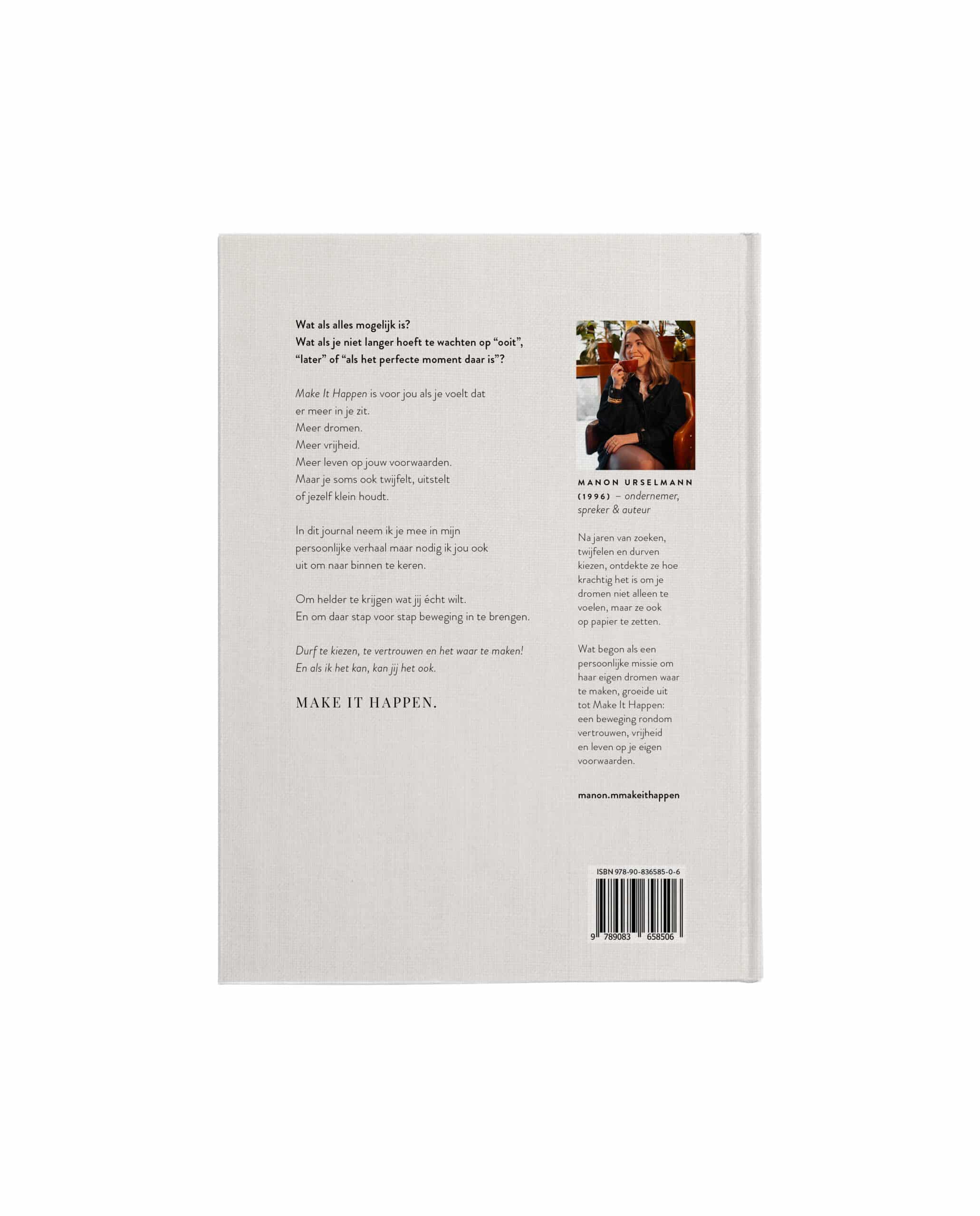 Manon van M-Make It Happen – portretfoto voor haar eerste boek en Journal over vertrouwen, lef en vrijheid.<br />